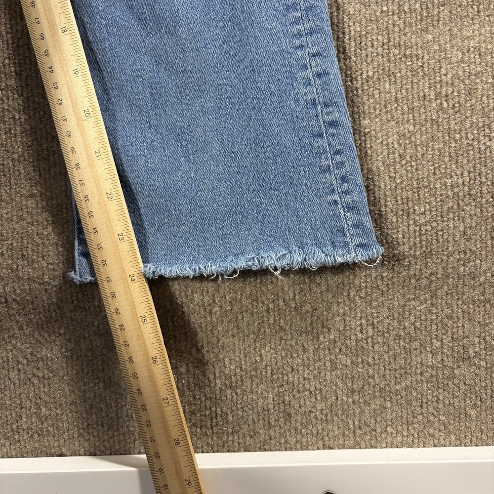 MOTHER The Insider Crop Step Fray Jeans Womens 27 Blue High Rise Flare USA - Picture 7 of 9